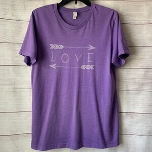 Bella + Canvas Purple Graphic Love T-Shirt Arrows Size Medium